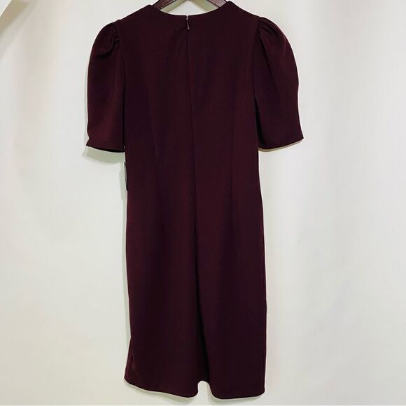 Express Womens Purple Knee Length Puff Sleeve‎ Dress Size Small - Picture 4 of 7